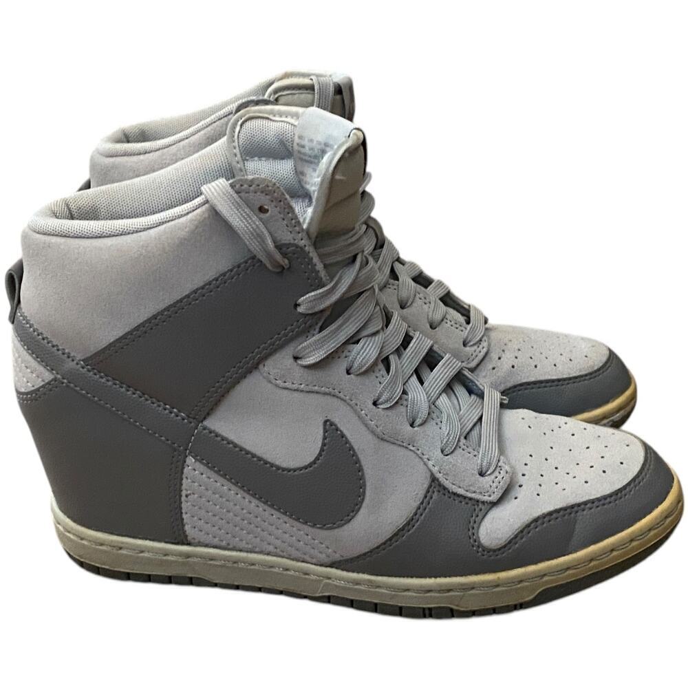 Nike Dunk Sky High Hi Hidden Wedge Suede Sneaker Women's US 8 Gray 528899-005
